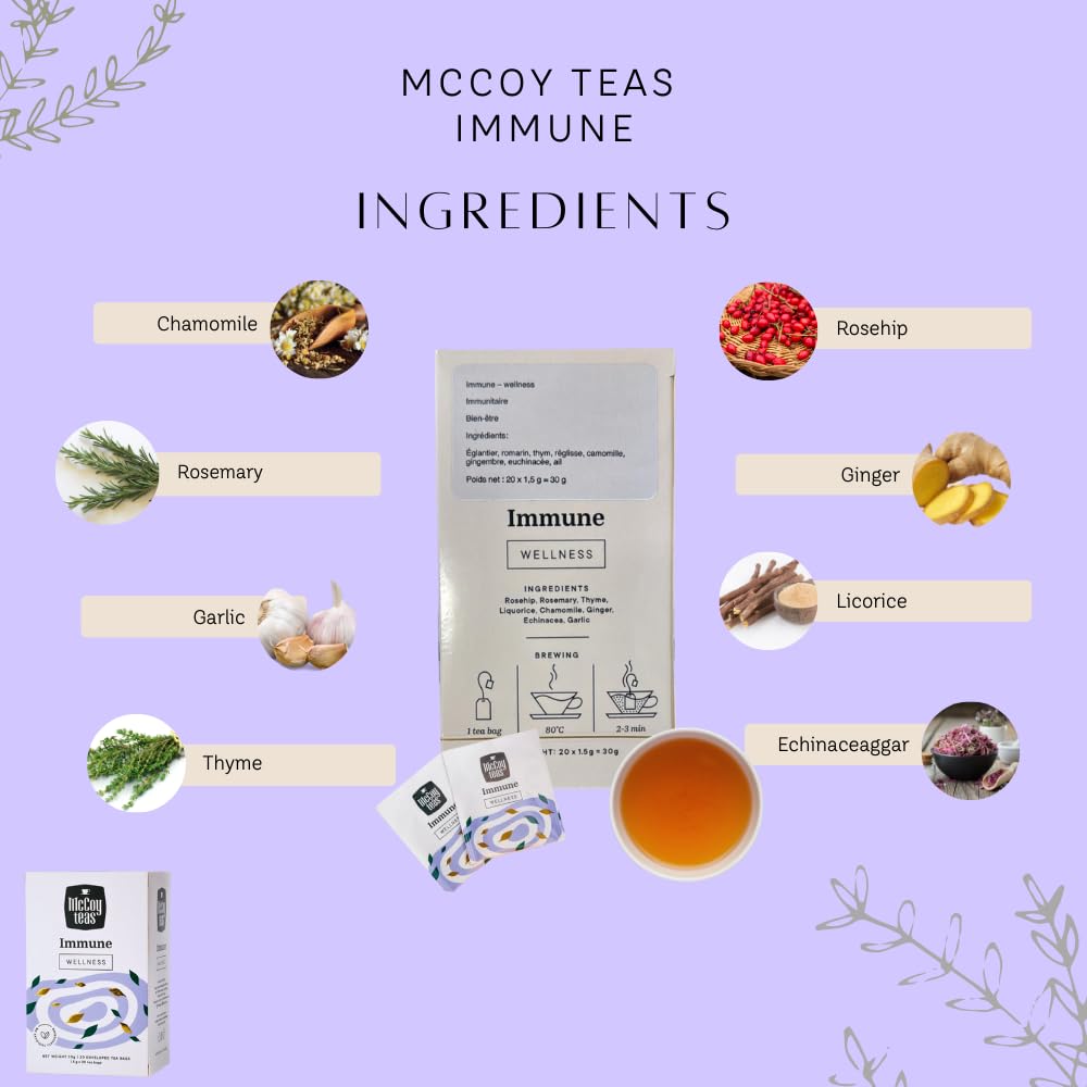 Amazon.com : McCoy Teas Wellness Immune Herbal Tea with Garlicky